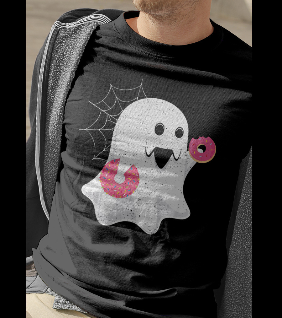Ghost With Donut Halloween Costume Boy T-Shirt