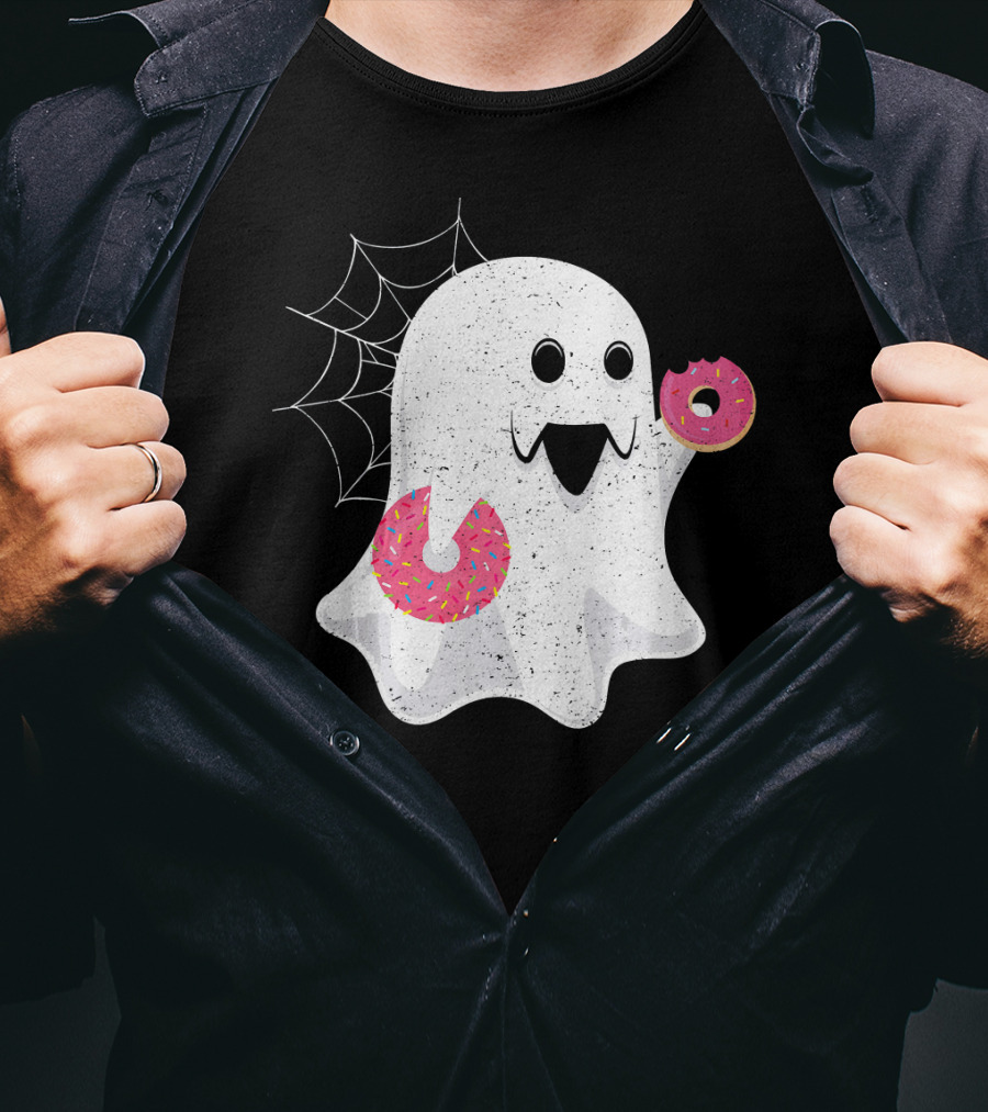 Ghost With Donut Halloween Costume Boy T-Shirt