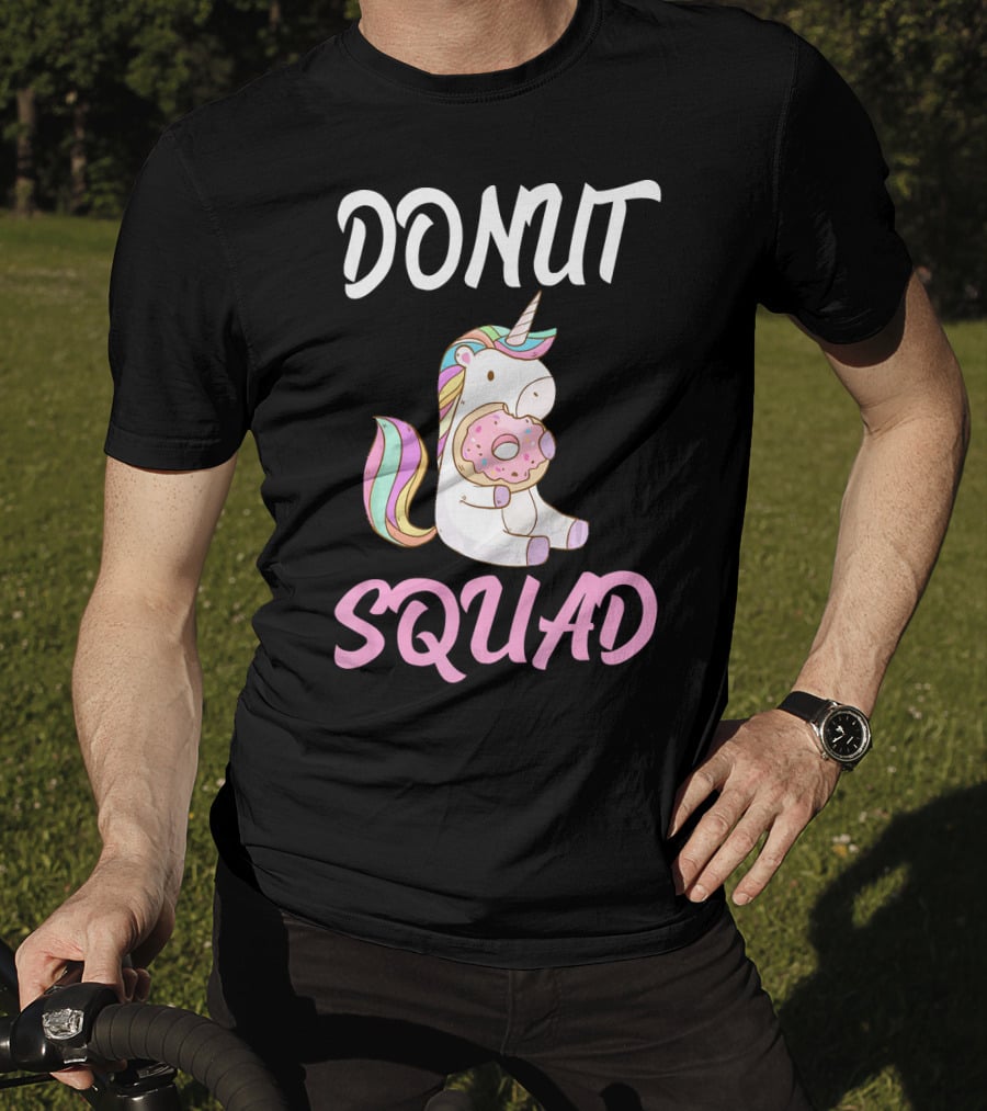 Donut Squad Unicorn Holding Donut With Cute Expression T-Shirt