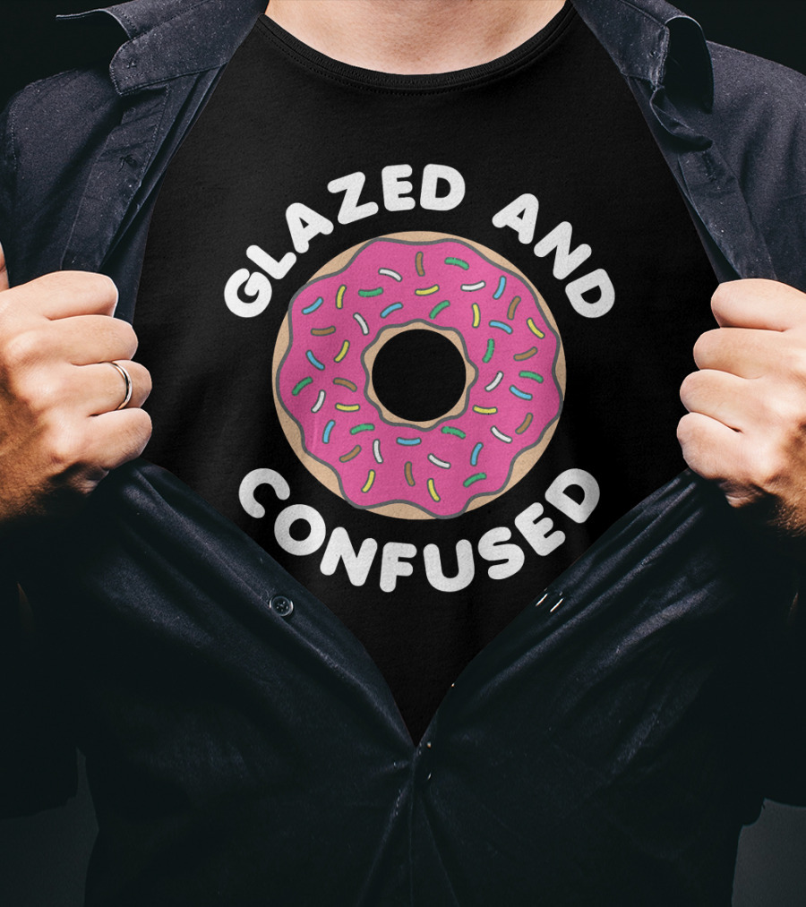 Glazed And Confused Pink Sprinkle Donut T-Shirt