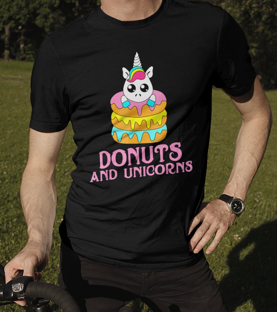 Donuts And Unicorns Sweet Foodie Lover Fantasy T-Shirt