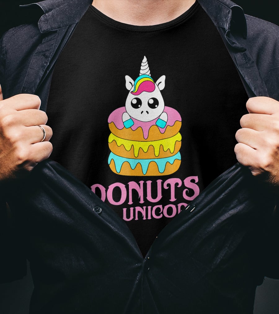 Donuts And Unicorns Sweet Foodie Lover Fantasy T-Shirt
