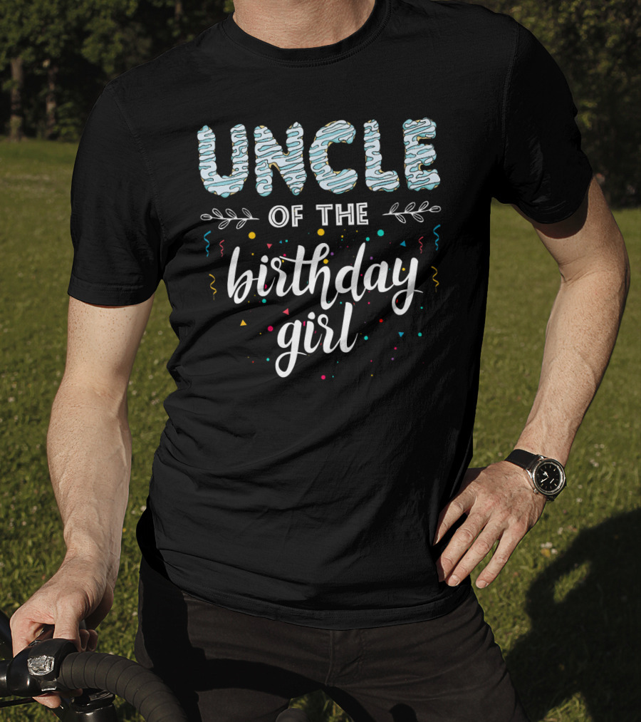 Uncle Of The Birthday Girl Confetti Fun T-Shirt