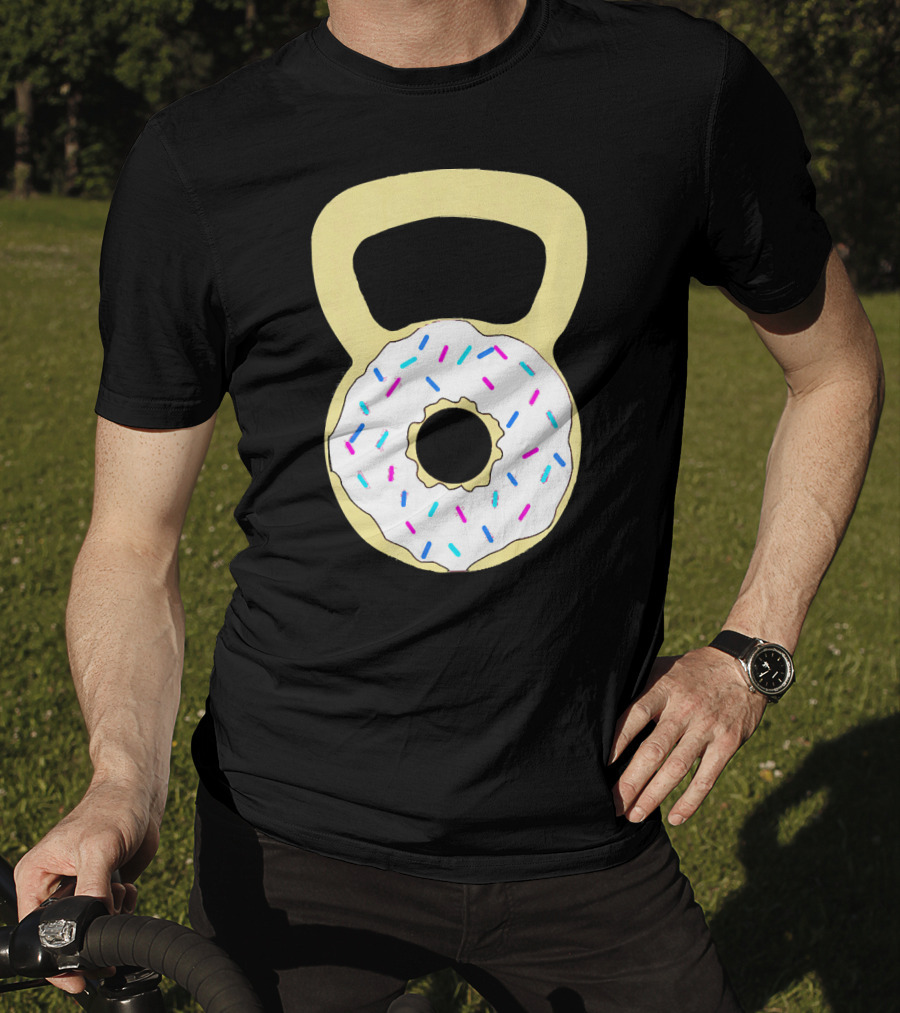 Kettlebell Donut Fitness Workout Sprinkled Sweet Motivation T-Shirt