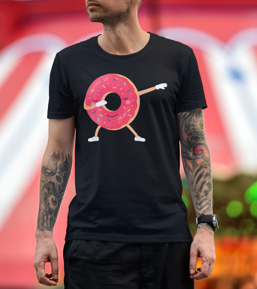 Dabbing Donut Sprinkles Funny Dance T-Shirt