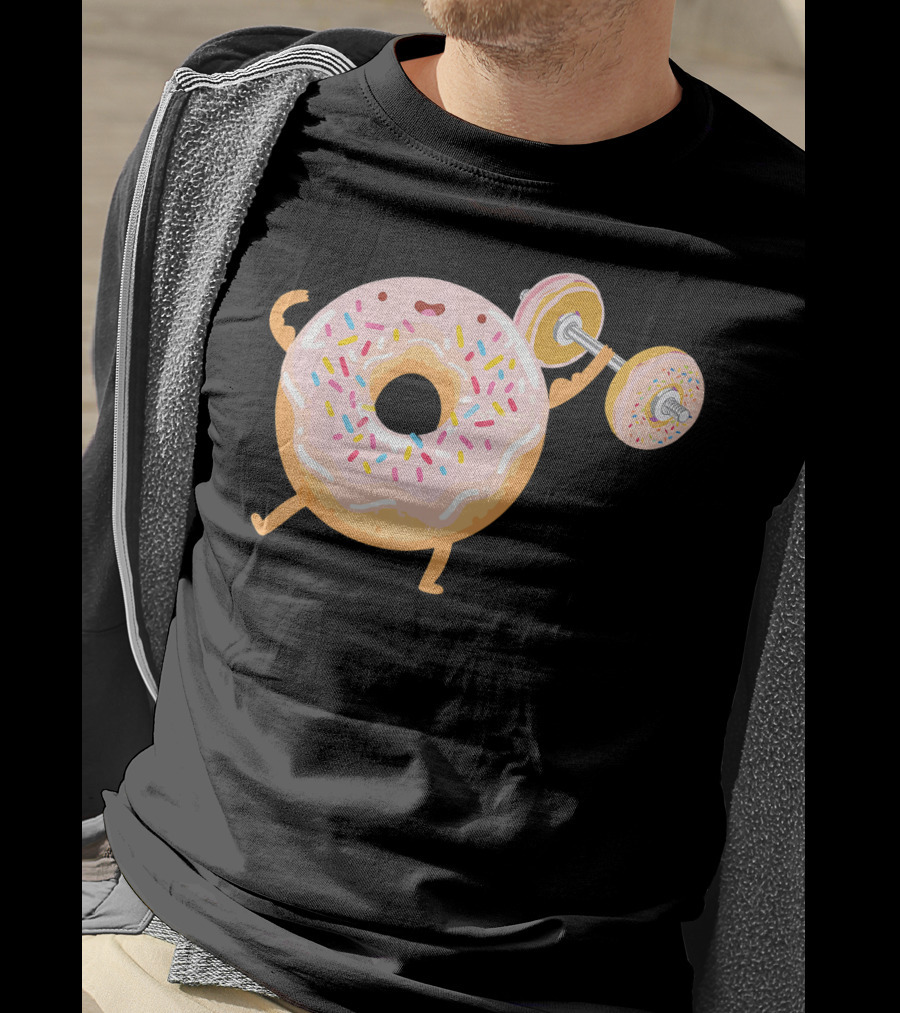 Funny Donut Gym Barbell Fitness Humor T-Shirt