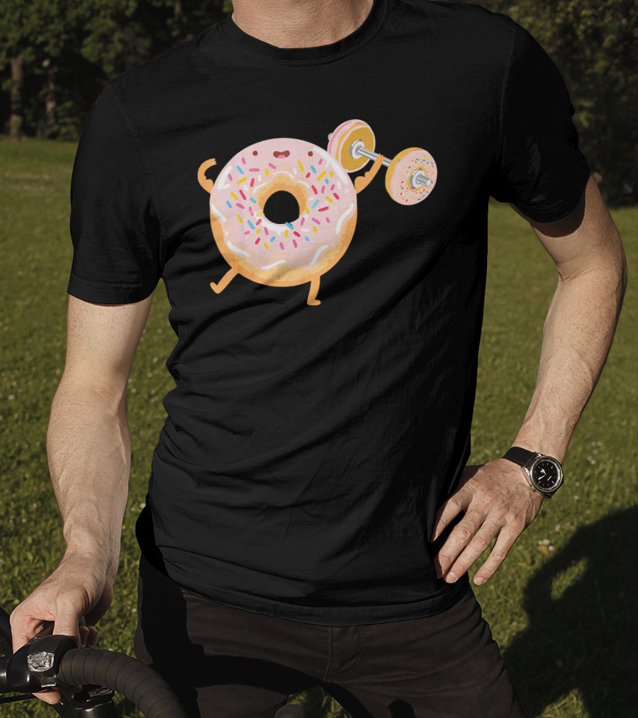Funny Donut Gym Barbell Fitness Humor T-Shirt