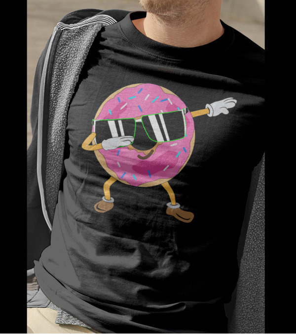 Cool Dabbing Donut Sprinkles Sunglasses Fun T-Shirt