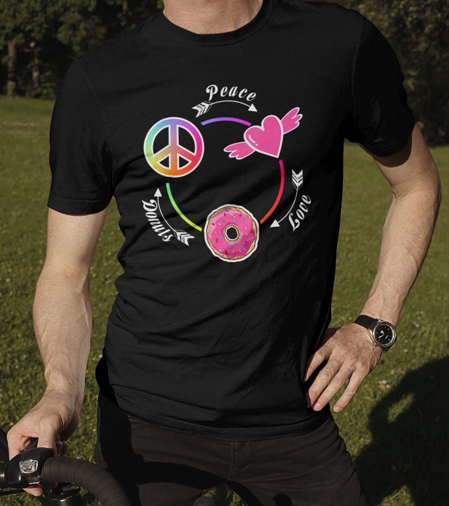 Peace Love Donuts Funny Donut I Love Donuts Lover T-Shirt