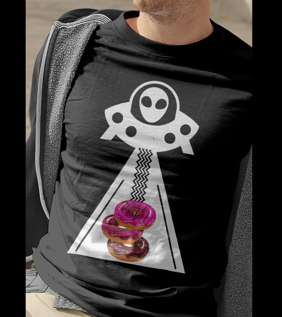 Alien Abduction Funny Aliens Do Donuts Uplift Beam T-Shirt