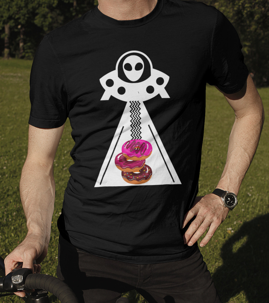 Alien Abduction Funny Aliens Do Donuts Uplift Beam T-Shirt