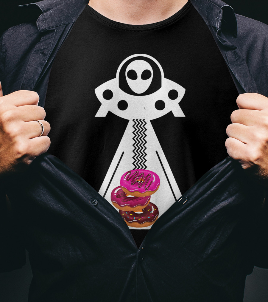 Alien Abduction Funny Aliens Do Donuts Uplift Beam T-Shirt