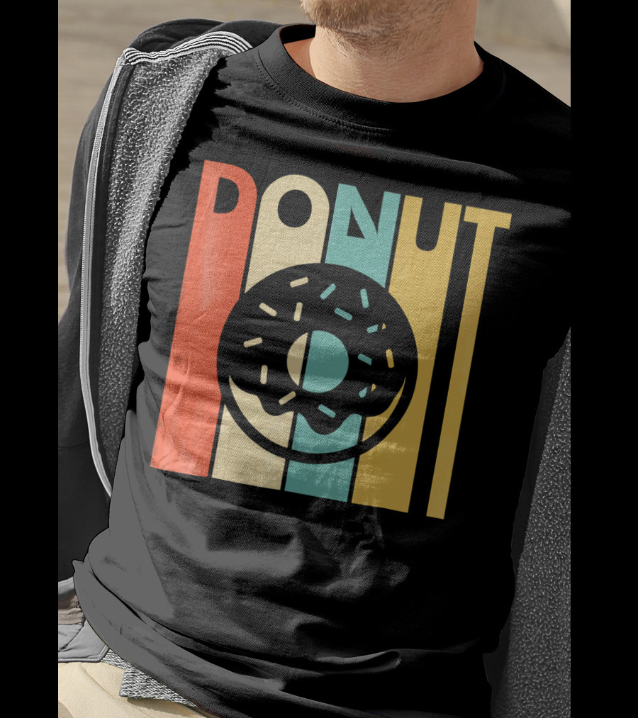 Vintage Style Donut Retro Stripes T-Shirt