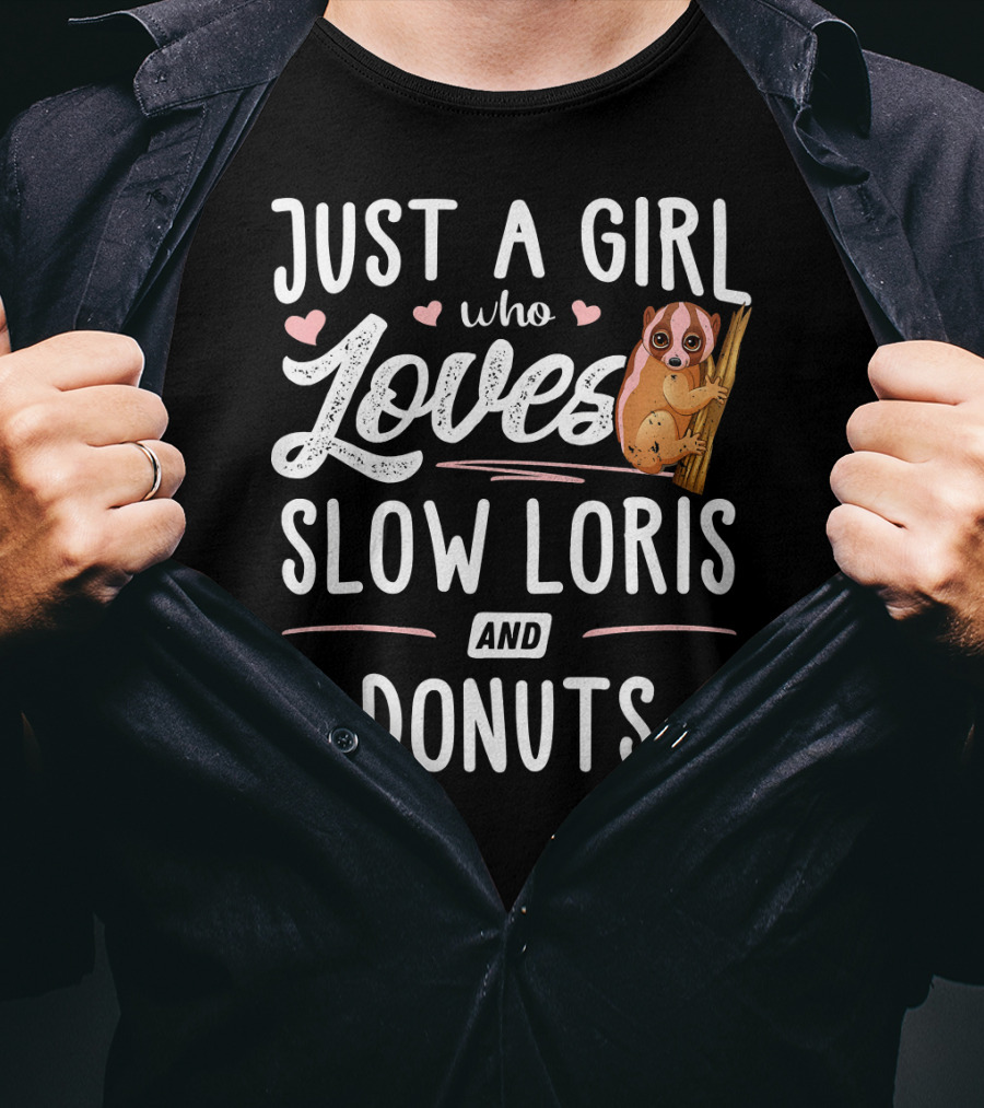 Just A Girl Who Loves Slow Loris And Donuts T-Shirt