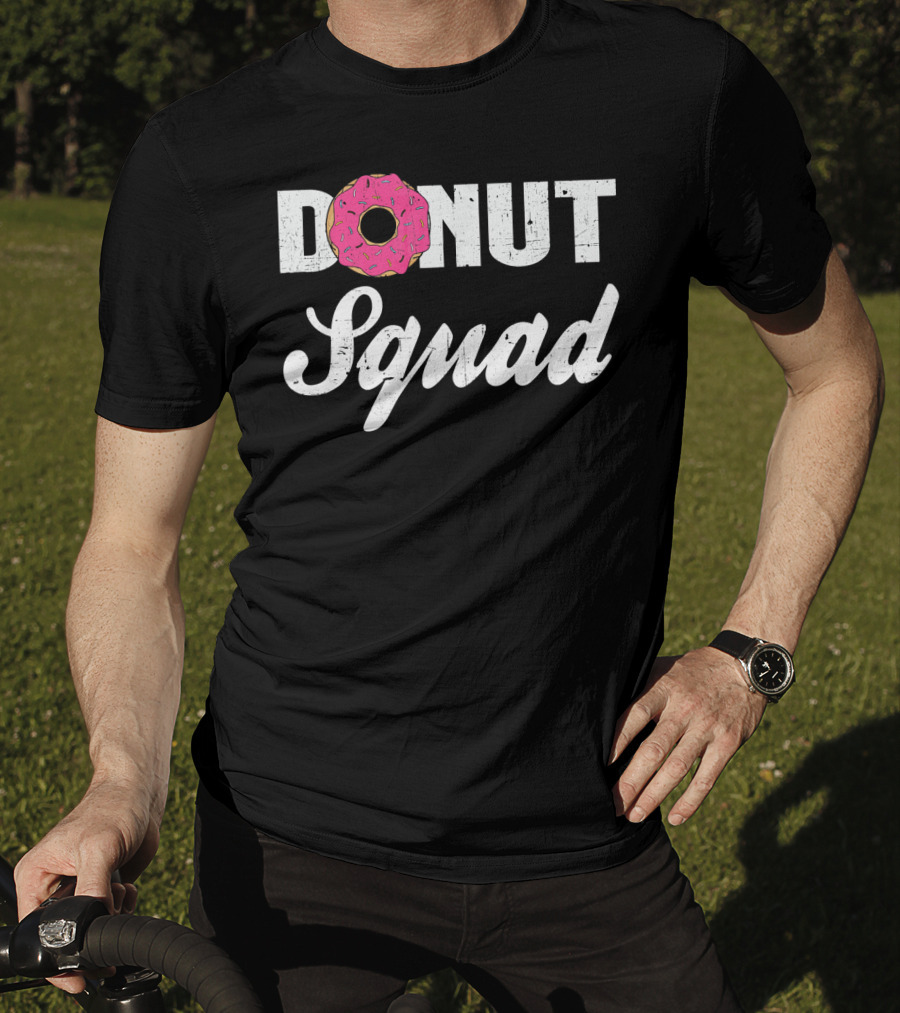 Donut Squad Funny Doughnut Lovers And Poli With Pink Frosted Topped Letters T-Shirt