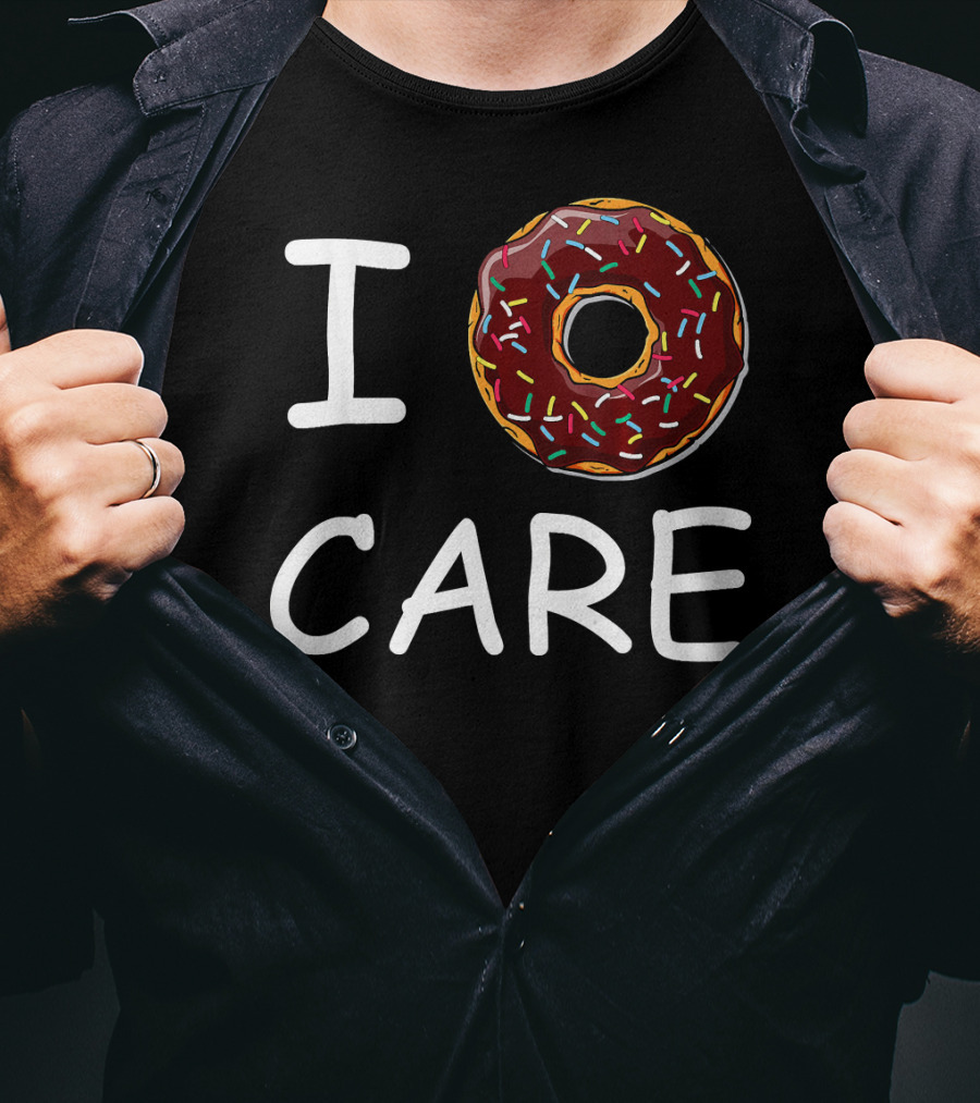 I Donut Care Sprinkles Donut Print T-Shirt