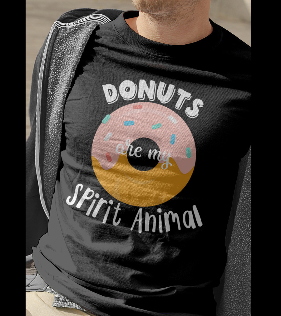Donuts Are My Spirit Animal Funny Donut Sprinkles T-Shirt