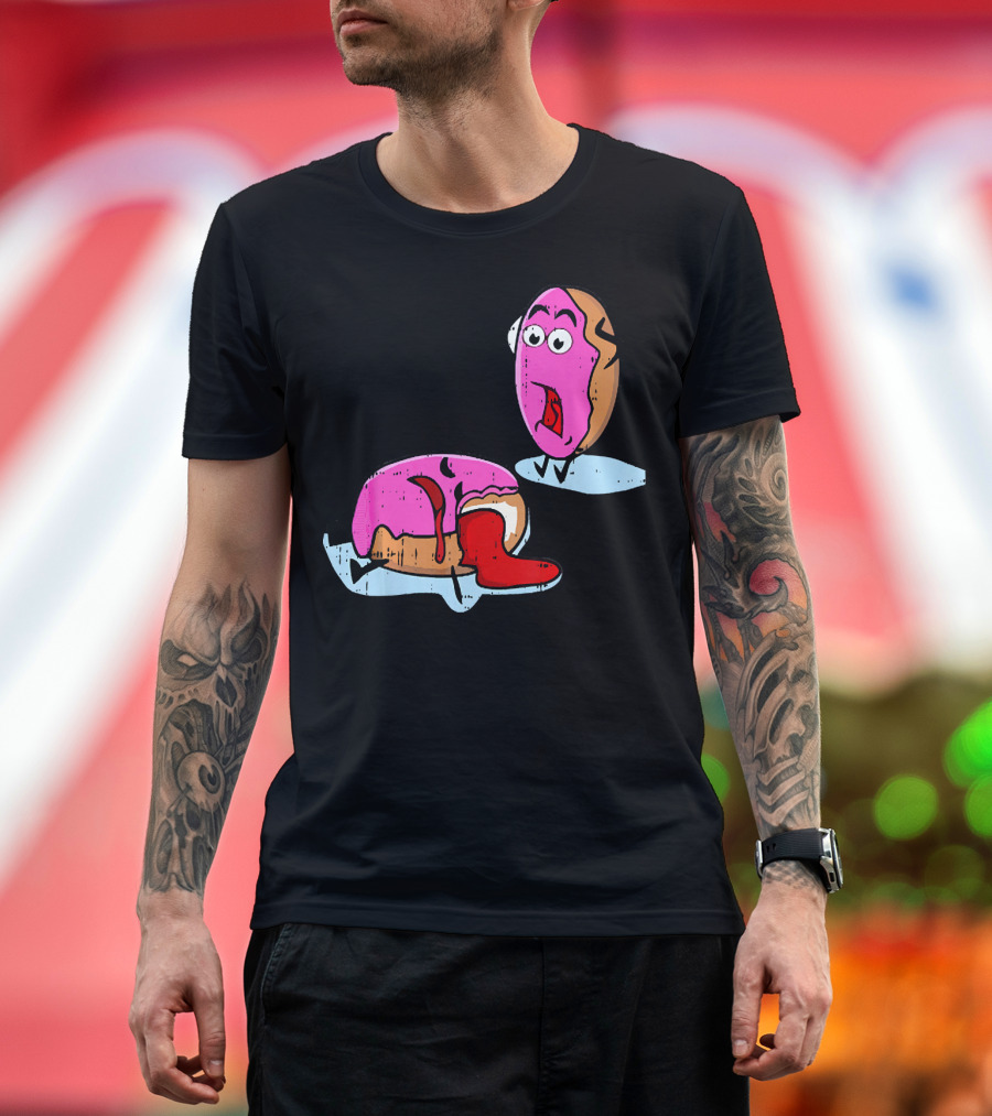 Dead Doughnut Bite Funny Donut Joke Swee Comic Reaction T-Shirt