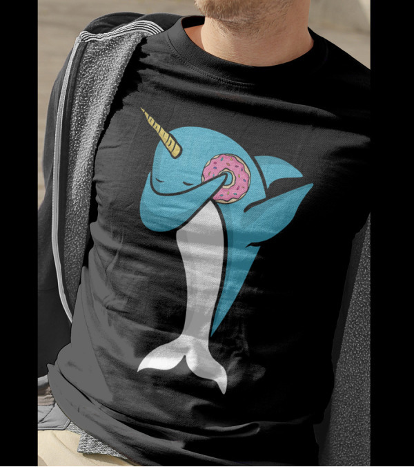 Narwhal Dabbing With Donut Pose T-Shirt