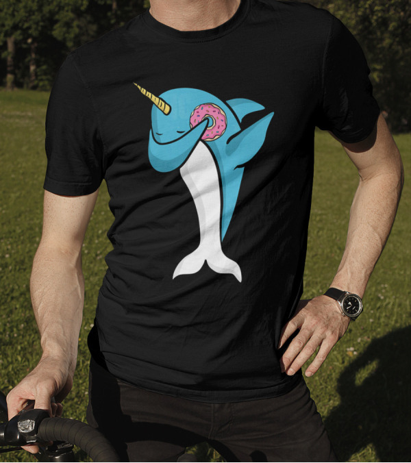 Narwhal Dabbing With Donut Pose T-Shirt