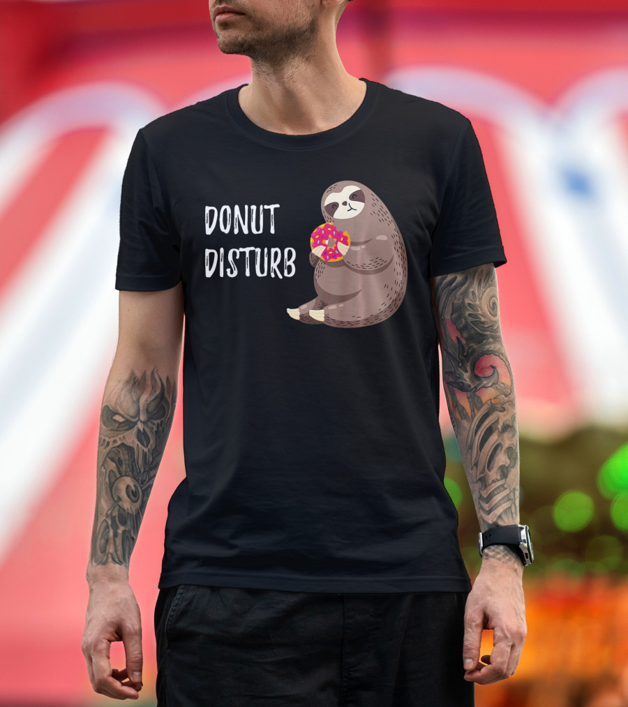 Donut Disturb Cute Sloth Eating a Donut T-Shirt