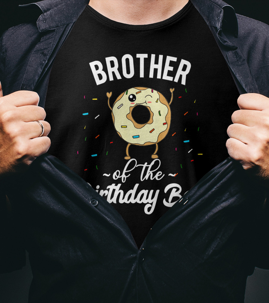 BROTHER Of The Birthday Boy Donut Winking Confetti T-Shirt