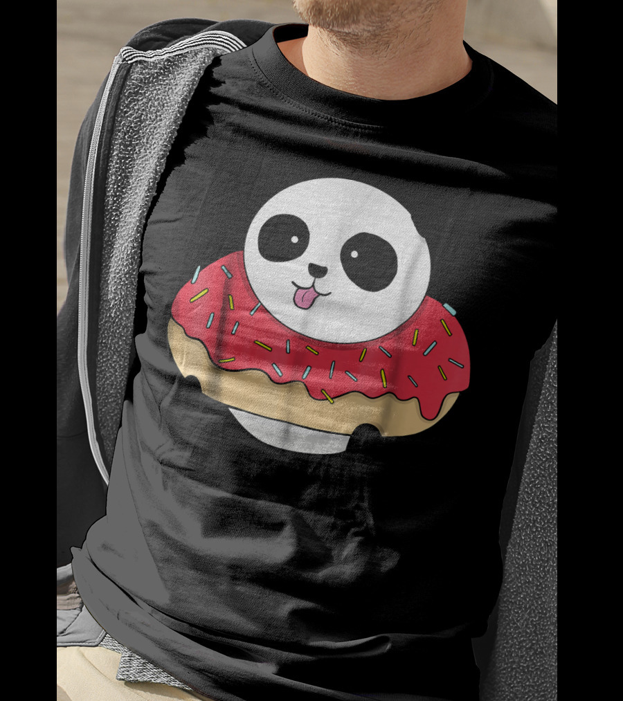 Cute Baby Panda With Sprinkled Donut Squish T-Shirt