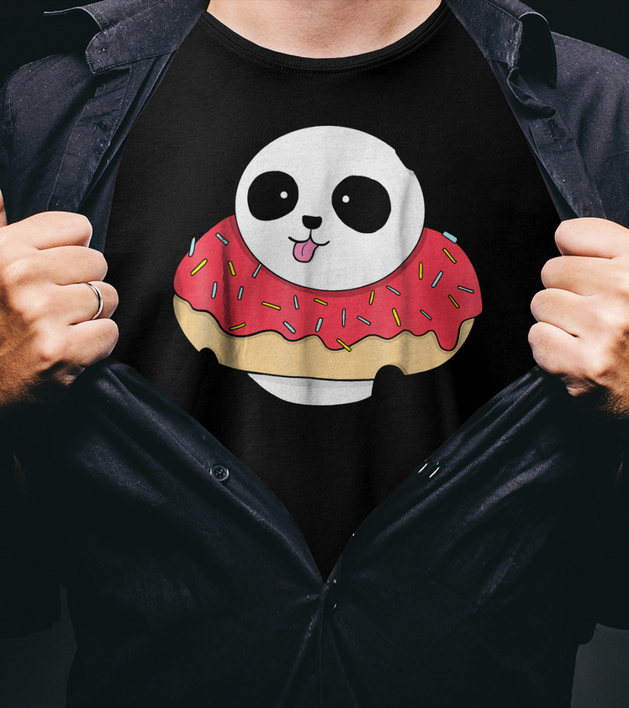 Cute Baby Panda With Sprinkled Donut Squish T-Shirt