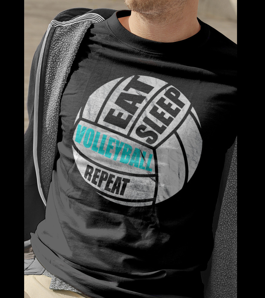 Eat Sleep Volleyball Repeat Distressed Girls Or Boys T-Shirt