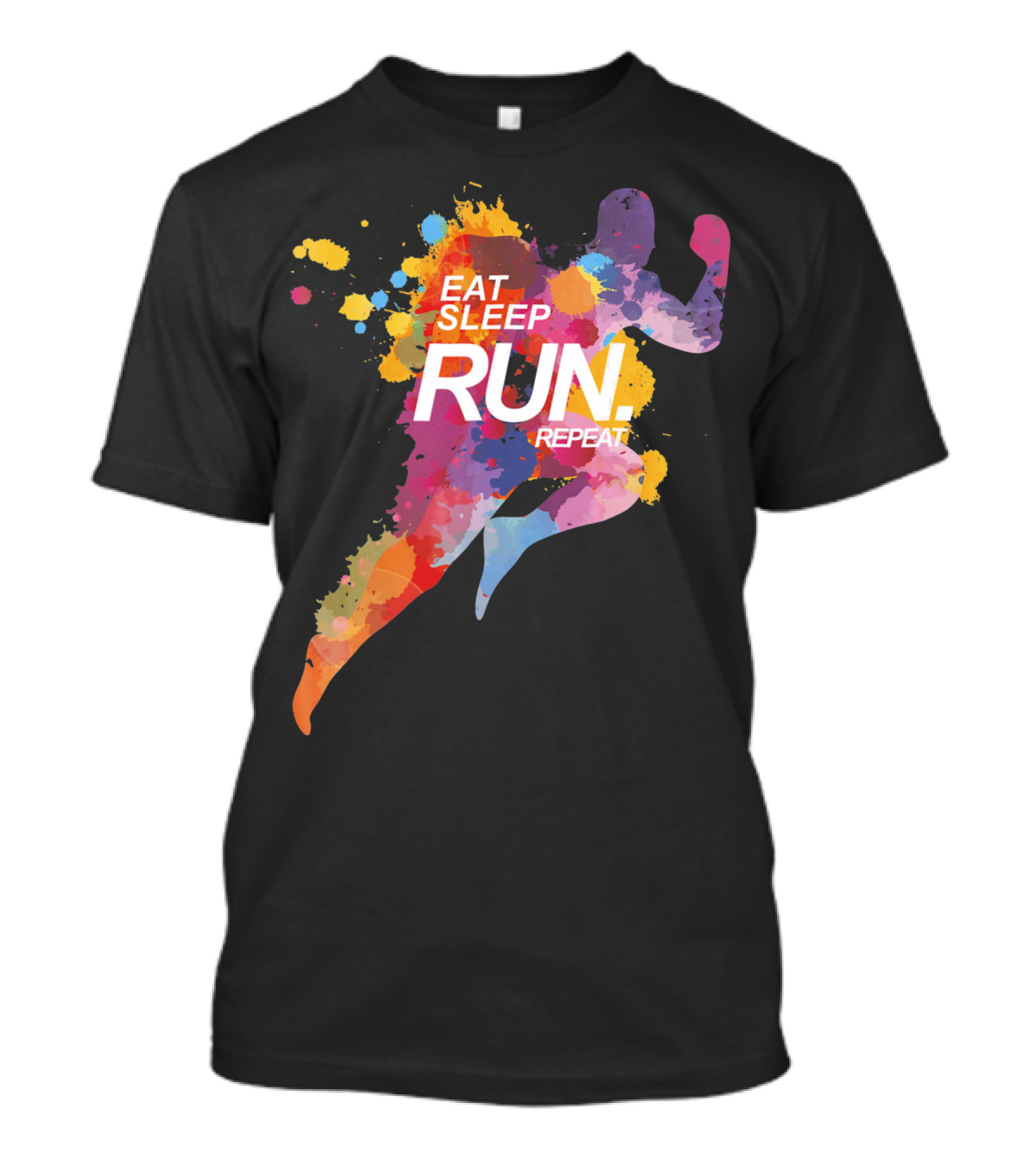 Eat Sleep Run Repeat Colorful Runner T-Shirt