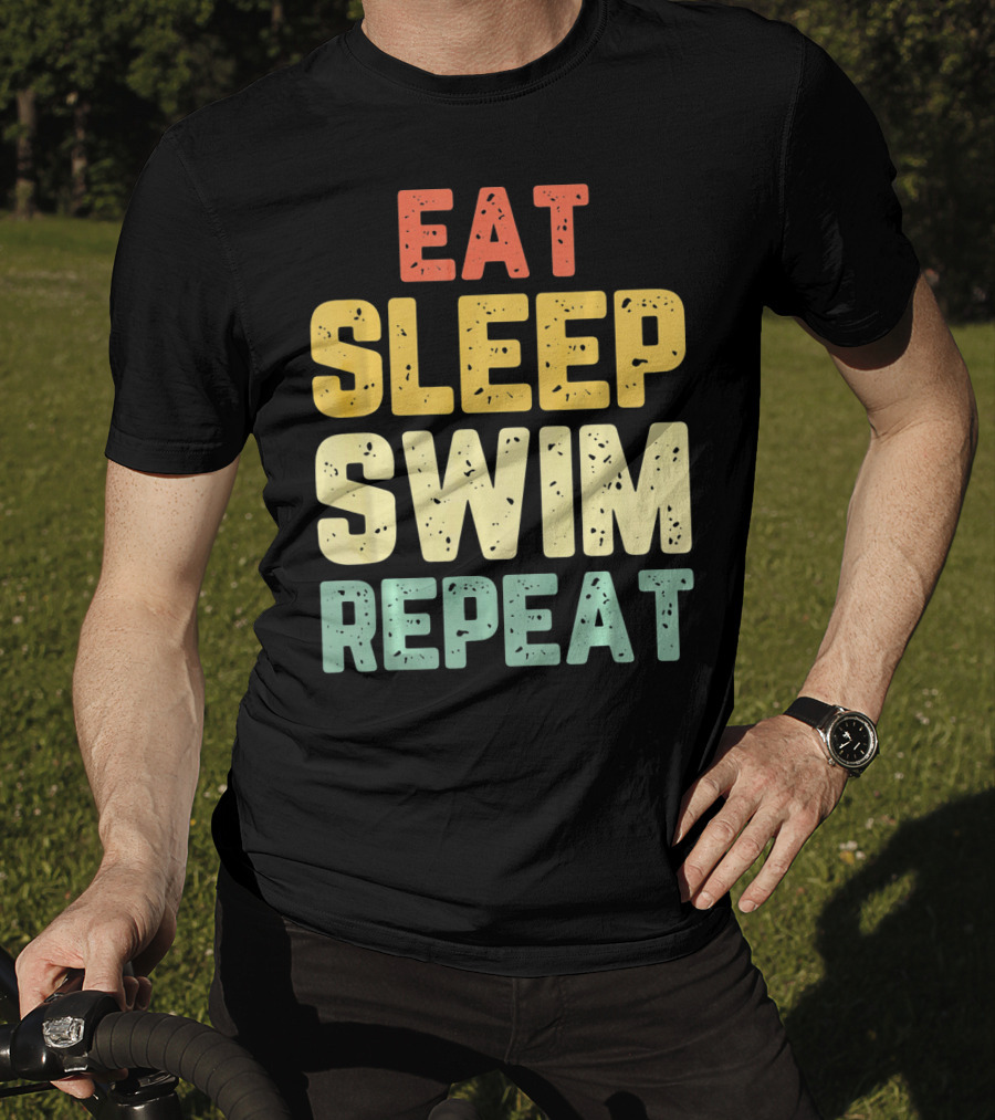 Eat Sleep Swim Repeat Swimming Vintage T-Shirt