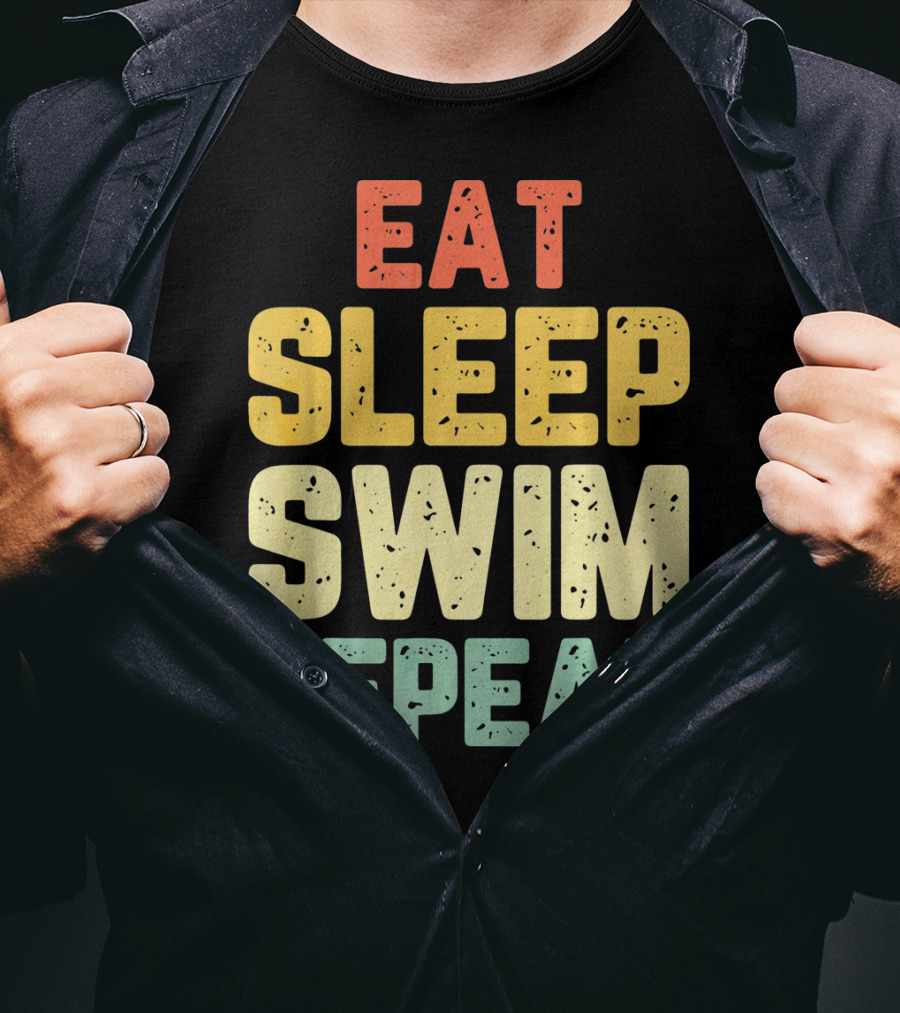 Eat Sleep Swim Repeat Swimming Vintage T-Shirt