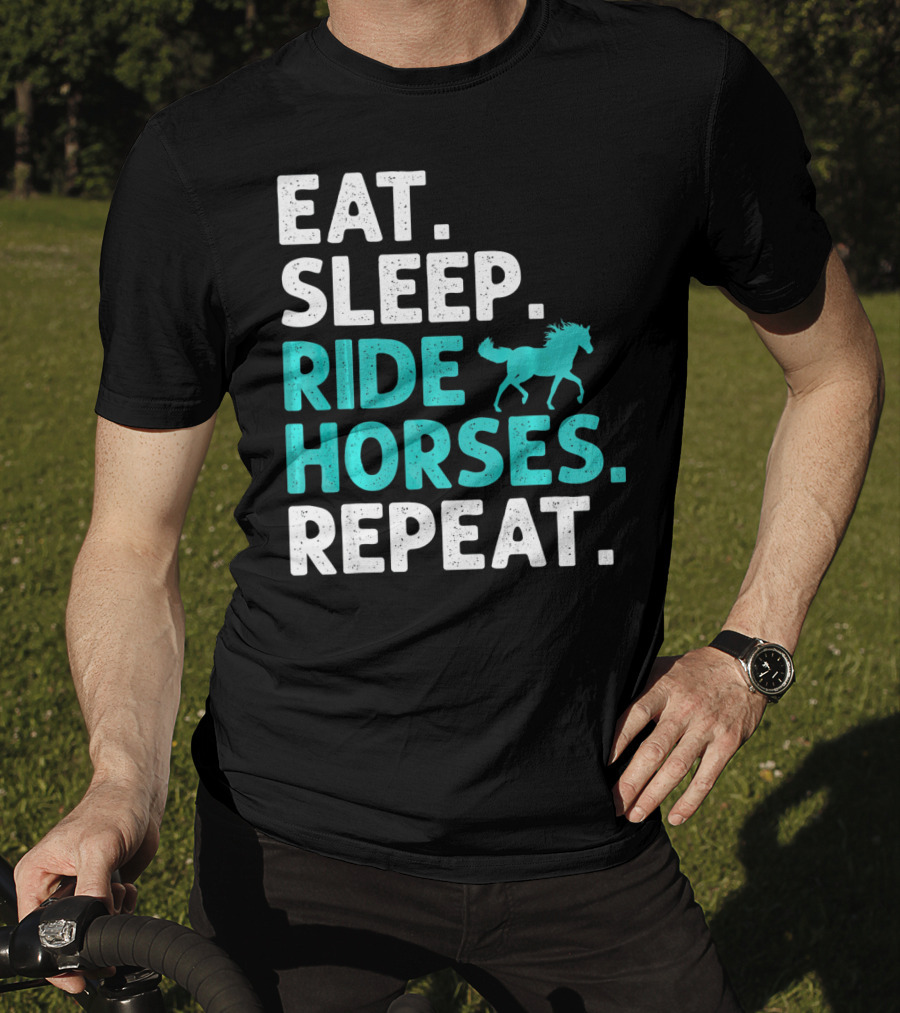 Eat Sleep Ride Horses Repeat Vintage Horse T-Shirt
