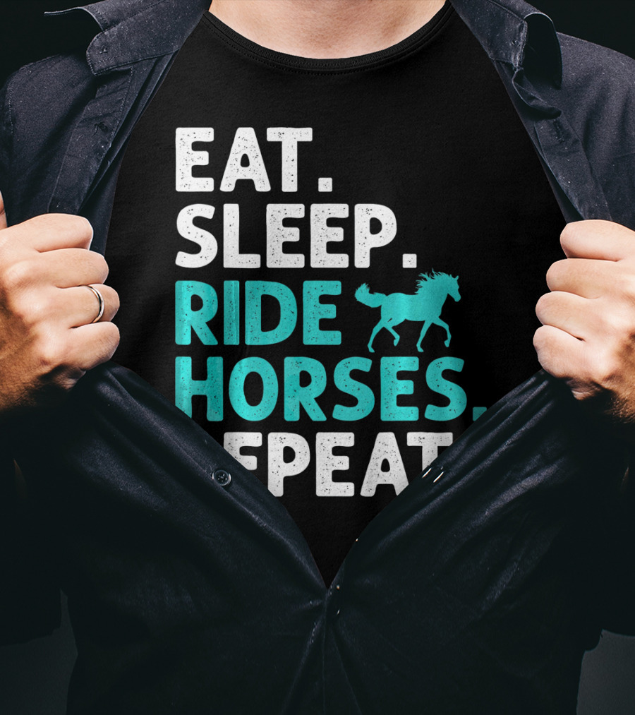 Eat Sleep Ride Horses Repeat Vintage Horse T-Shirt