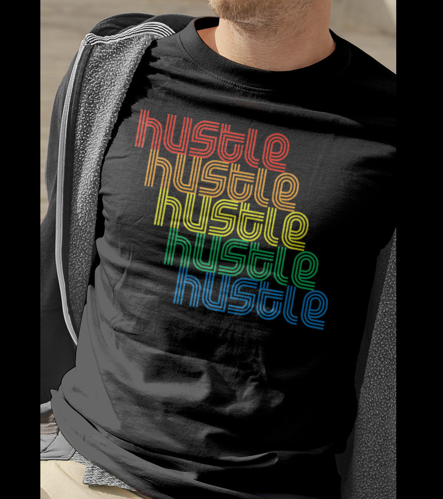 Hustle Hustle Hustle Hustle Hustle Repeat Vintage Disco 70s T-Shirt