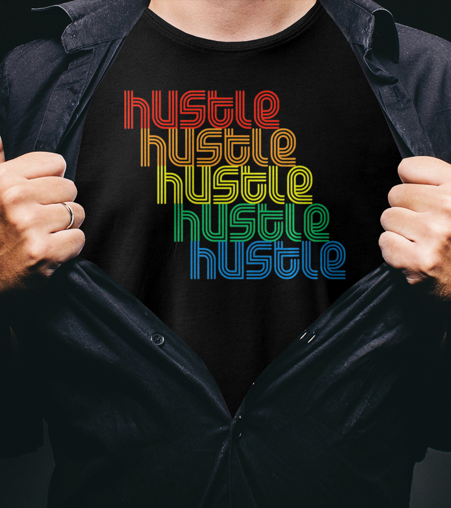 Hustle Hustle Hustle Hustle Hustle Repeat Vintage Disco 70s T-Shirt