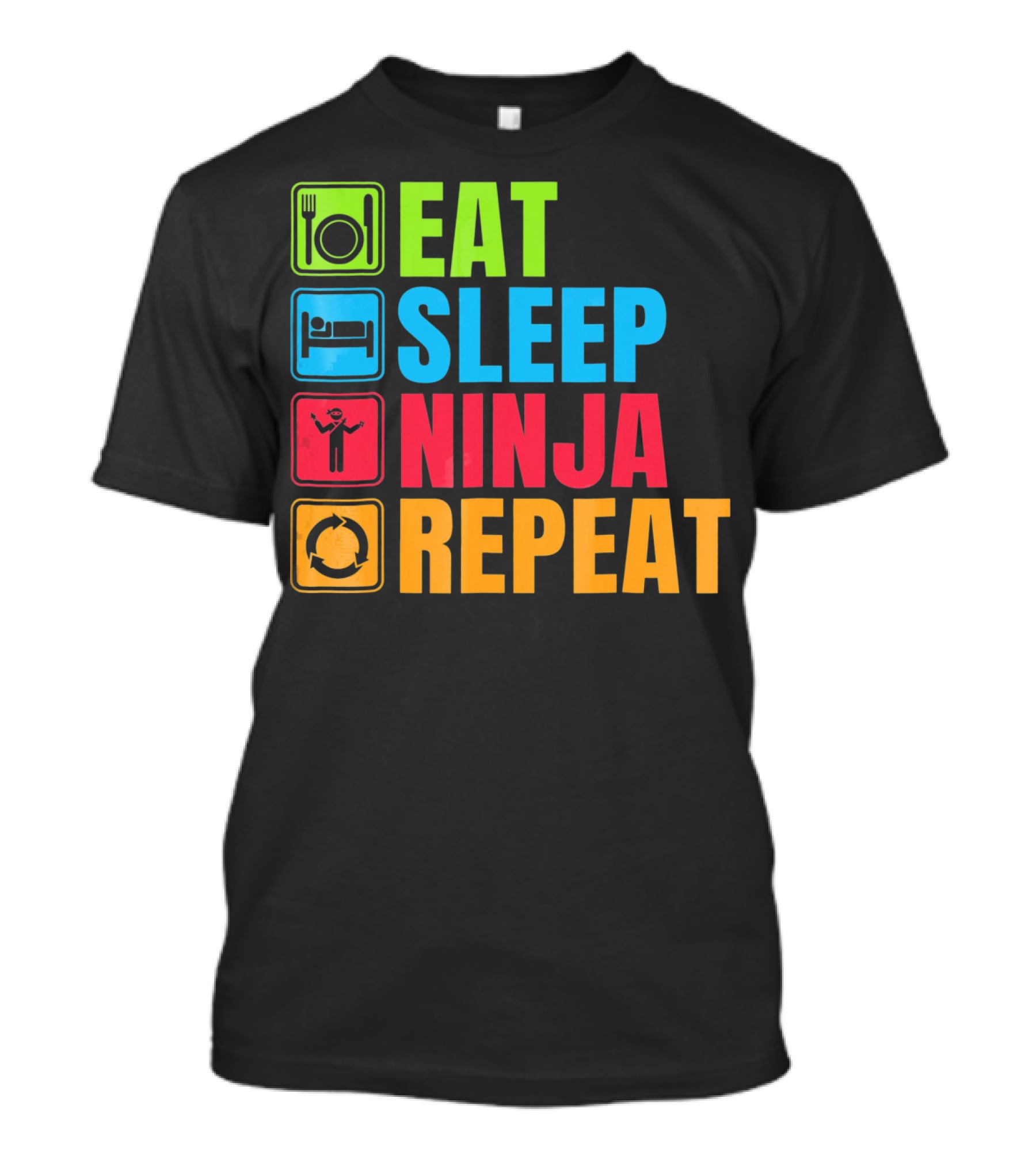 Eat Sleep Ninja Repeat Ninja Martial Arts Cycle T-Shirt