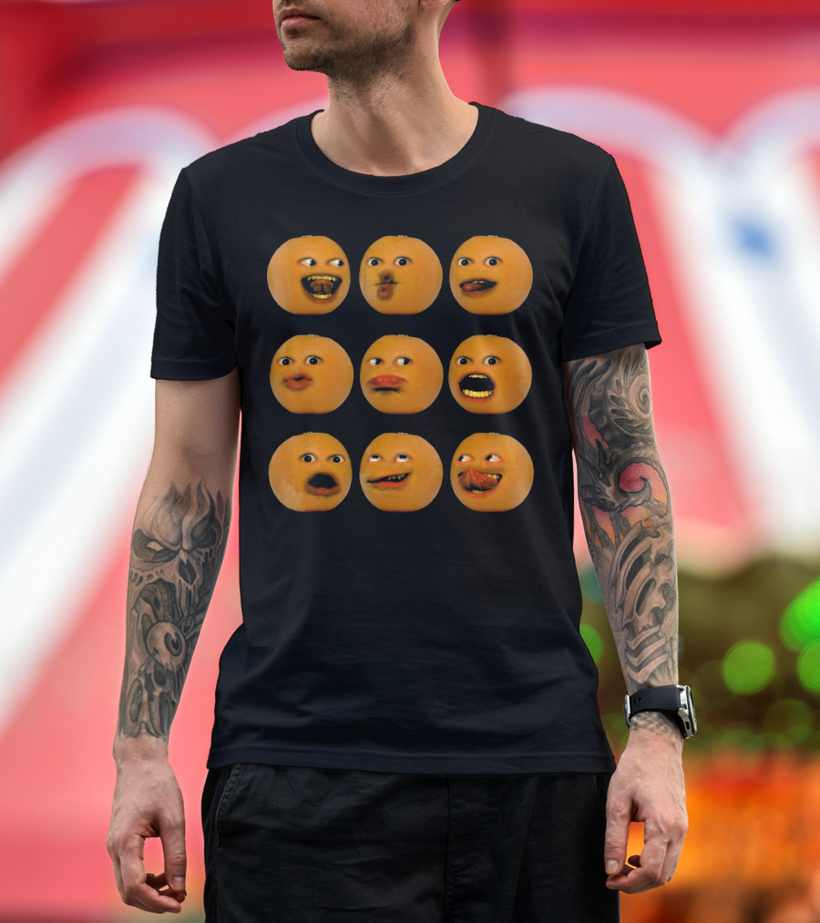 Annoying Orange Funny Faces Emoji T-Shirt
