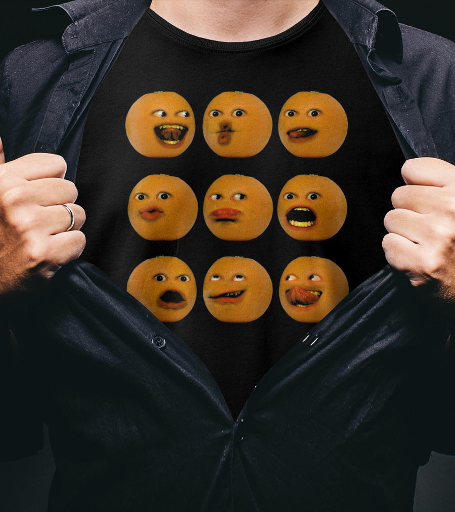 Annoying Orange Funny Faces Emoji T-Shirt