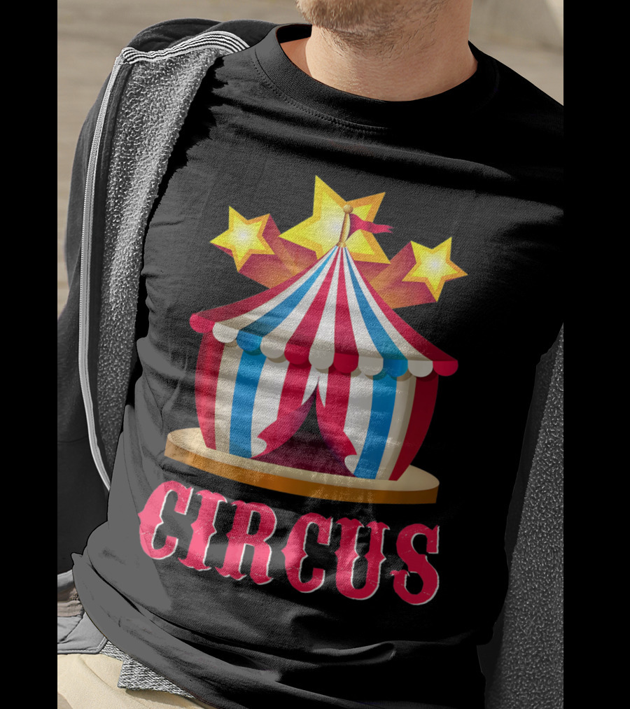 Circus Tent Emoticon With Stars Event Sta T-Shirt