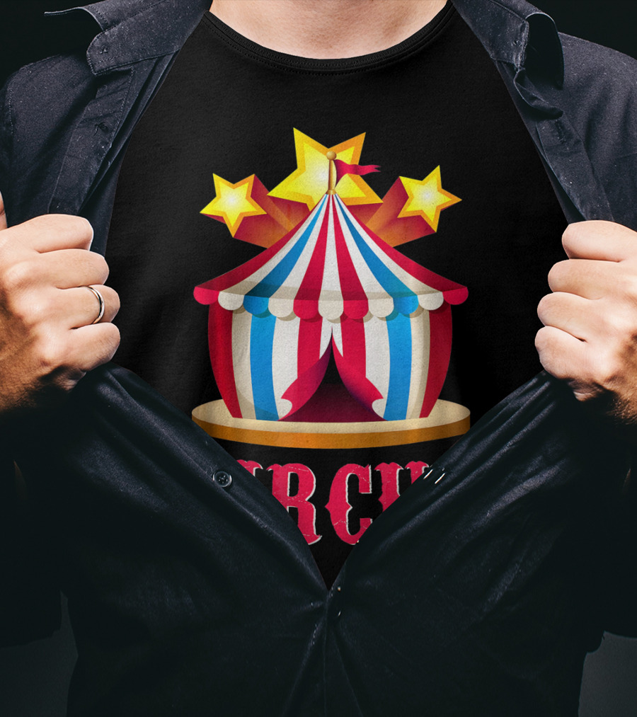 Circus Tent Emoticon With Stars Event Sta T-Shirt
