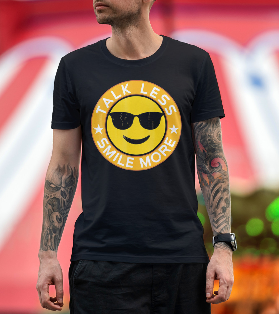 Talk Less Smile More Hamilton Yellow Emo Sunglasses Smile T-Shirt