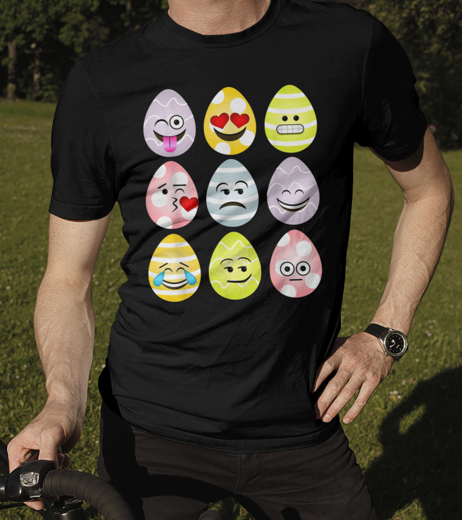 Easter Egg Emoji Faces Fun Expressions T-Shirt