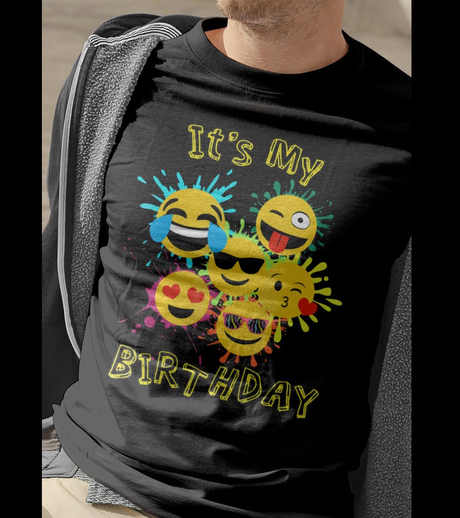 It's My Birthday Colorful Emoji T-Shirt