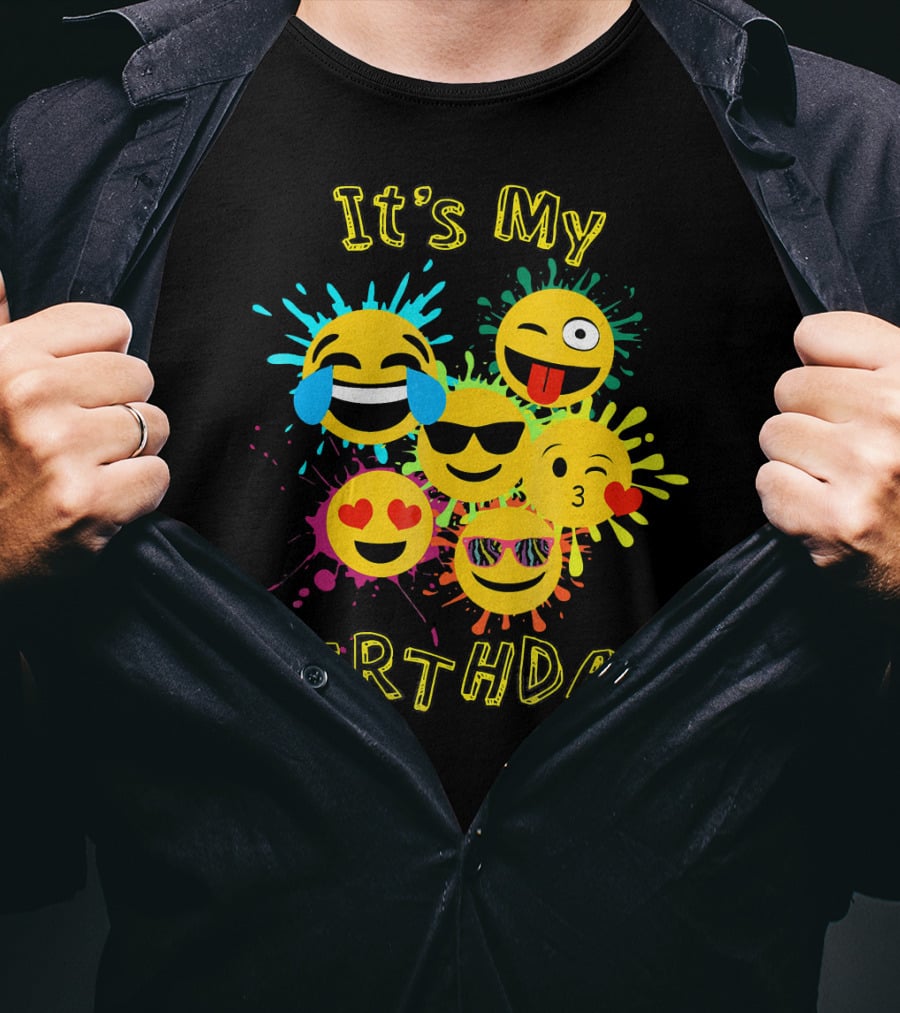 It's My Birthday Colorful Emoji T-Shirt