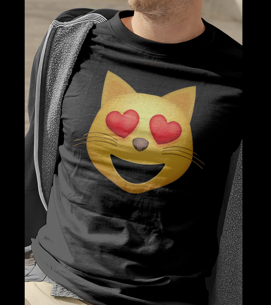 Smiling Cat Face With Heart Eyes Emoji T-Shirt