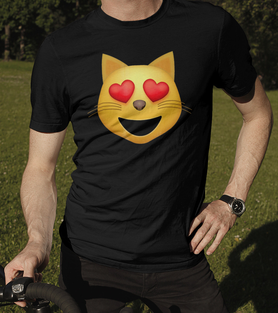 Smiling Cat Face With Heart Eyes Emoji T-Shirt