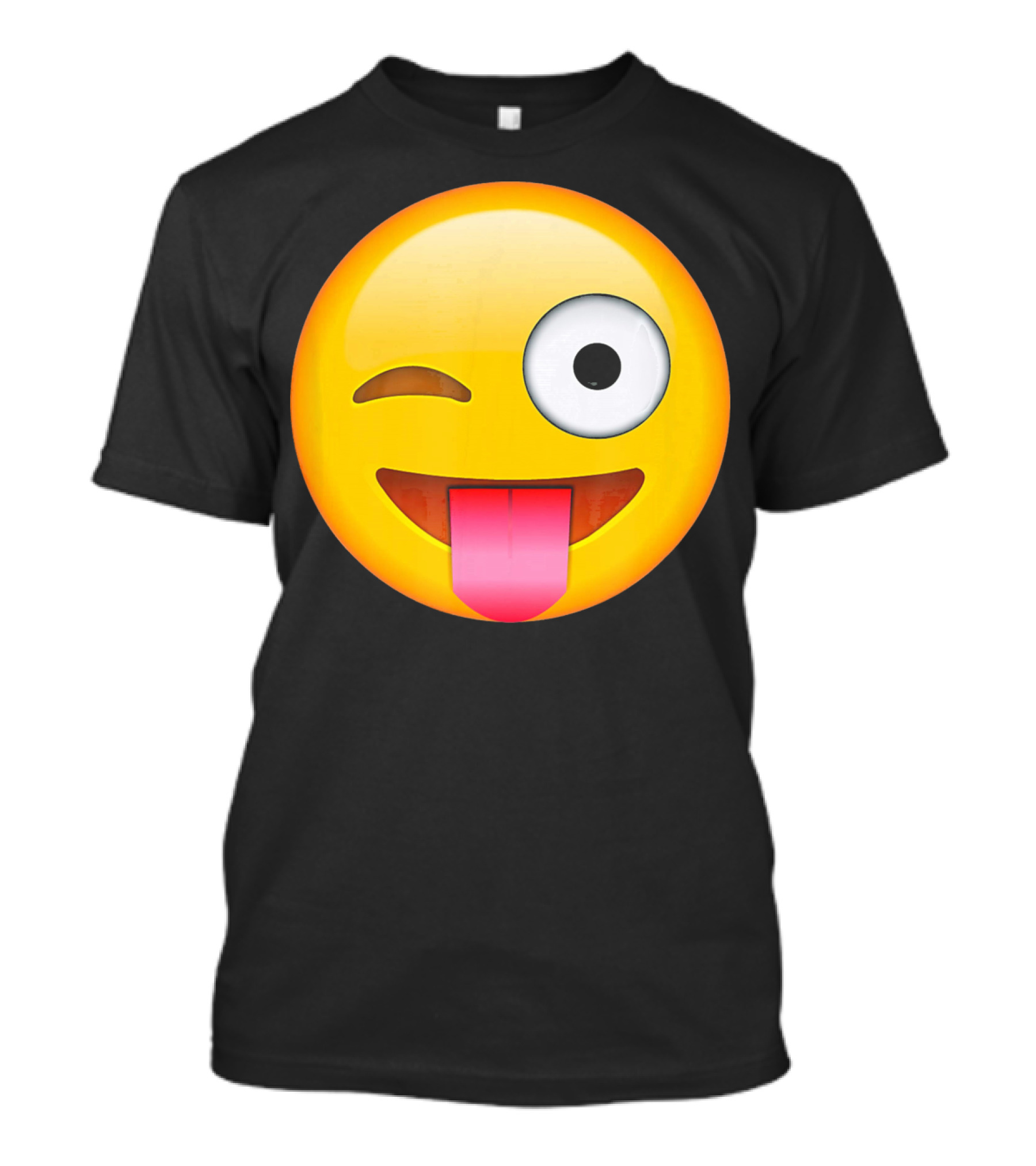 Face Emoticon Tongue Out Emoji Wink T-Shirt