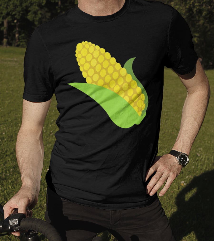 Emoji Corn On The Cob Yellow Kernels Green Husk T-Shirt