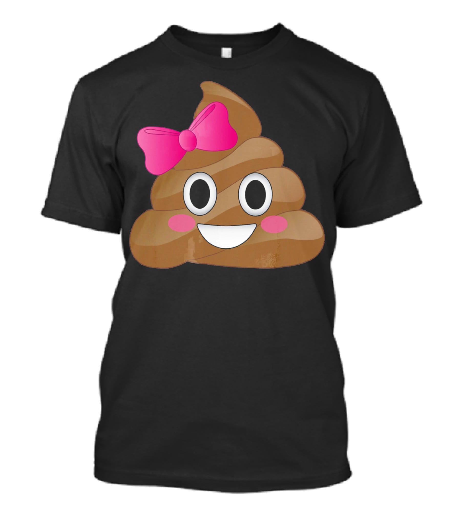 Cute Pink Bow Emoji Funny Smiling Cutie Poo T-Shirt
